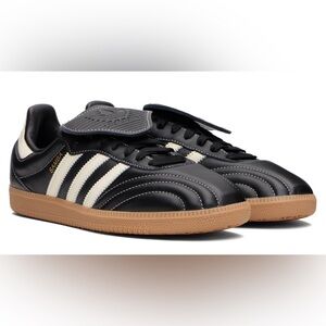 Adidas Samba LT Black Leather Sneakers Foldover Tongue Women Size U.S. 8